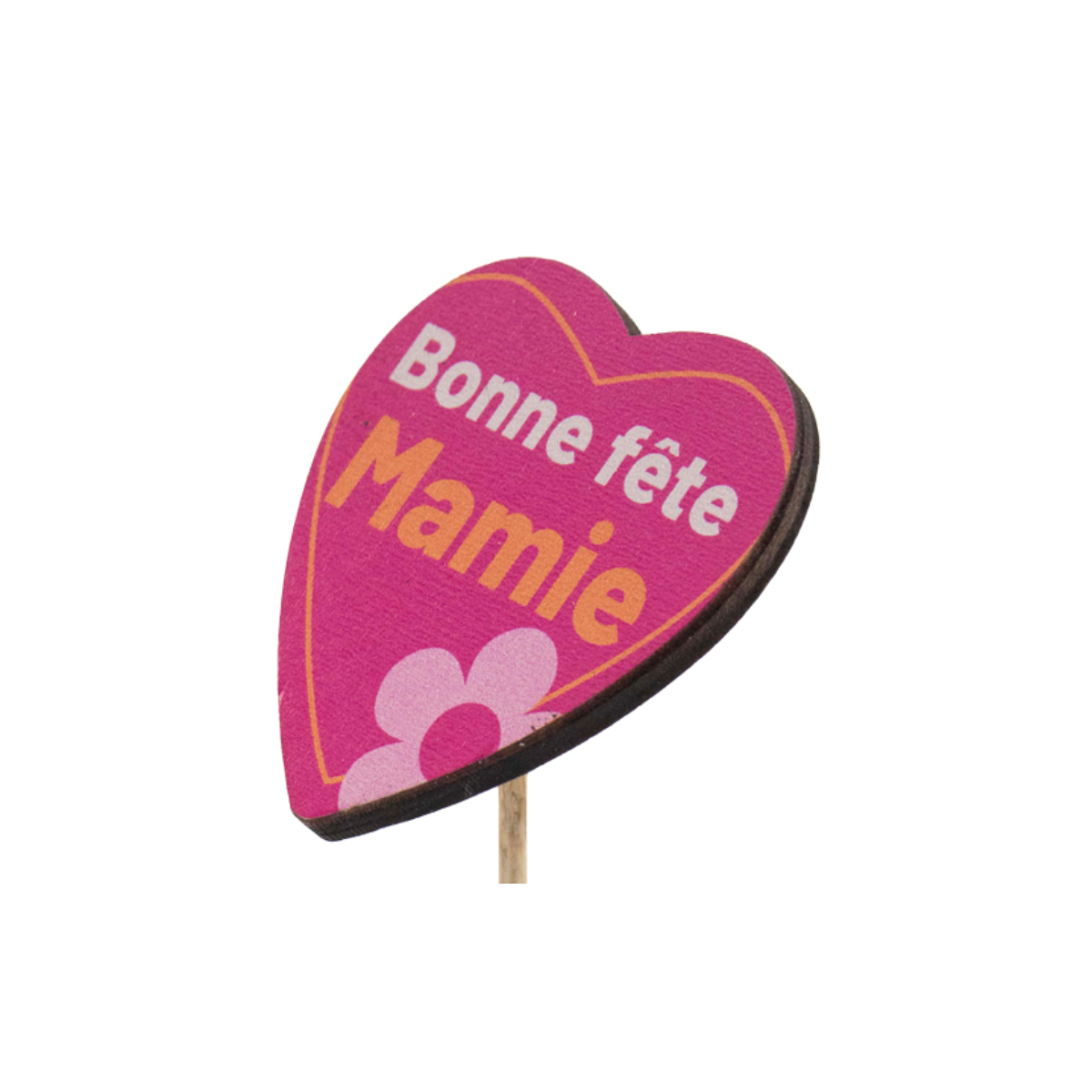 Bonne Fete Mamie Heart Pick - 6x5cm - Packed by 25