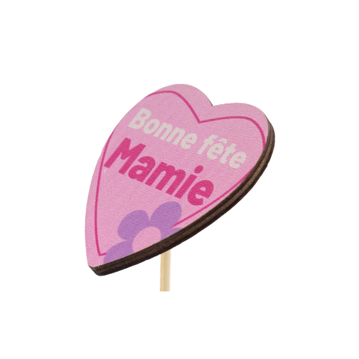 Bonne Fete Mamie Heart Pick - 6x5cm - Packed by 25