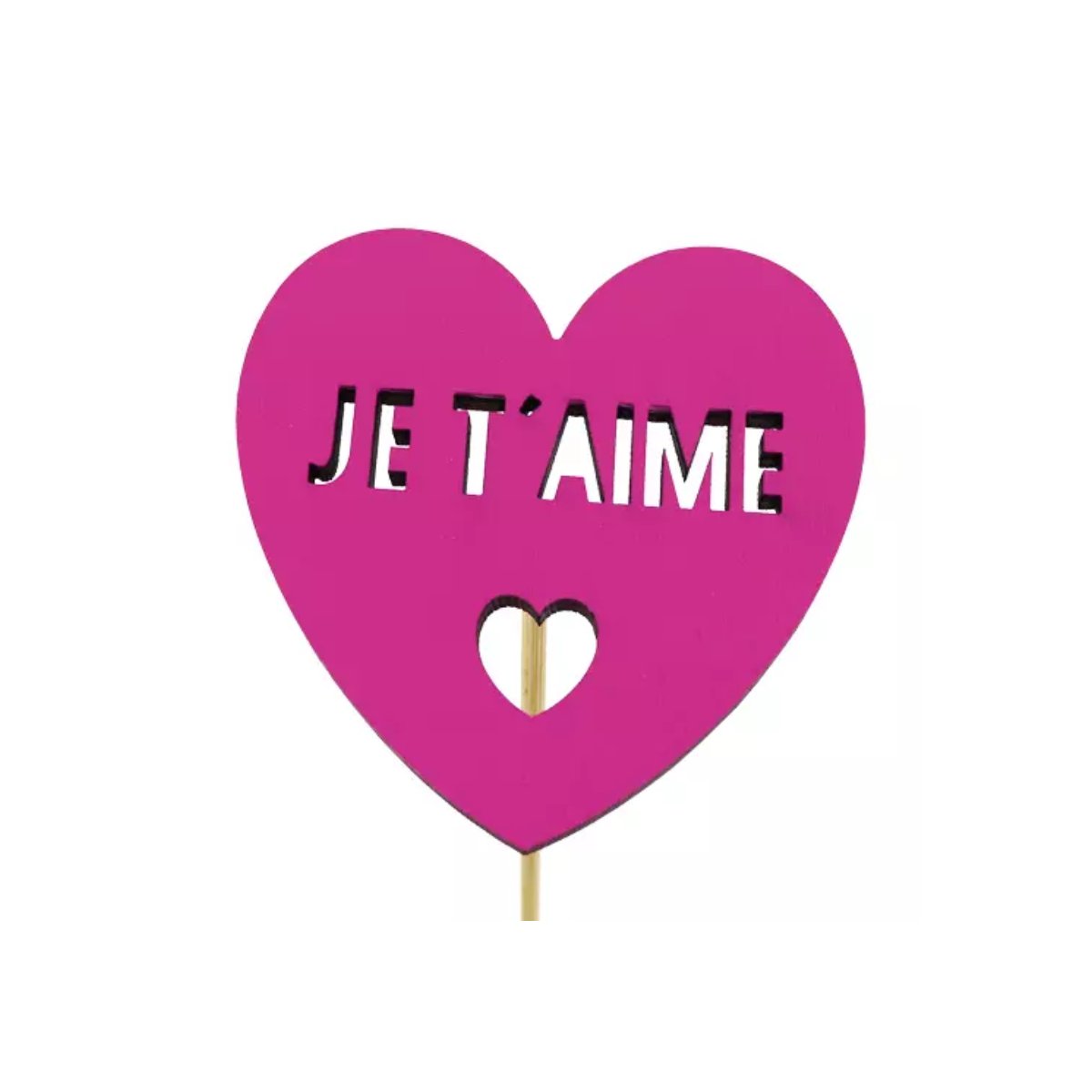 Je t'aime Heart Pick - 6.5x6.5cm - Packed by 25