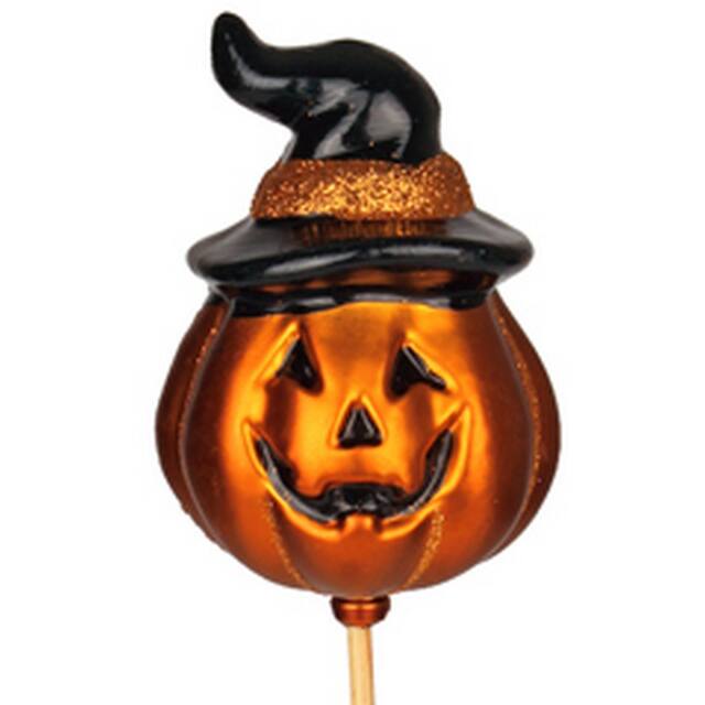 Pumpkin With Witch Hat Pick - 50cm