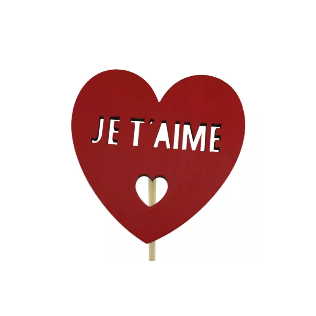 Je t'aime Heart Pick - 6.5x6.5cm - Packed by 25